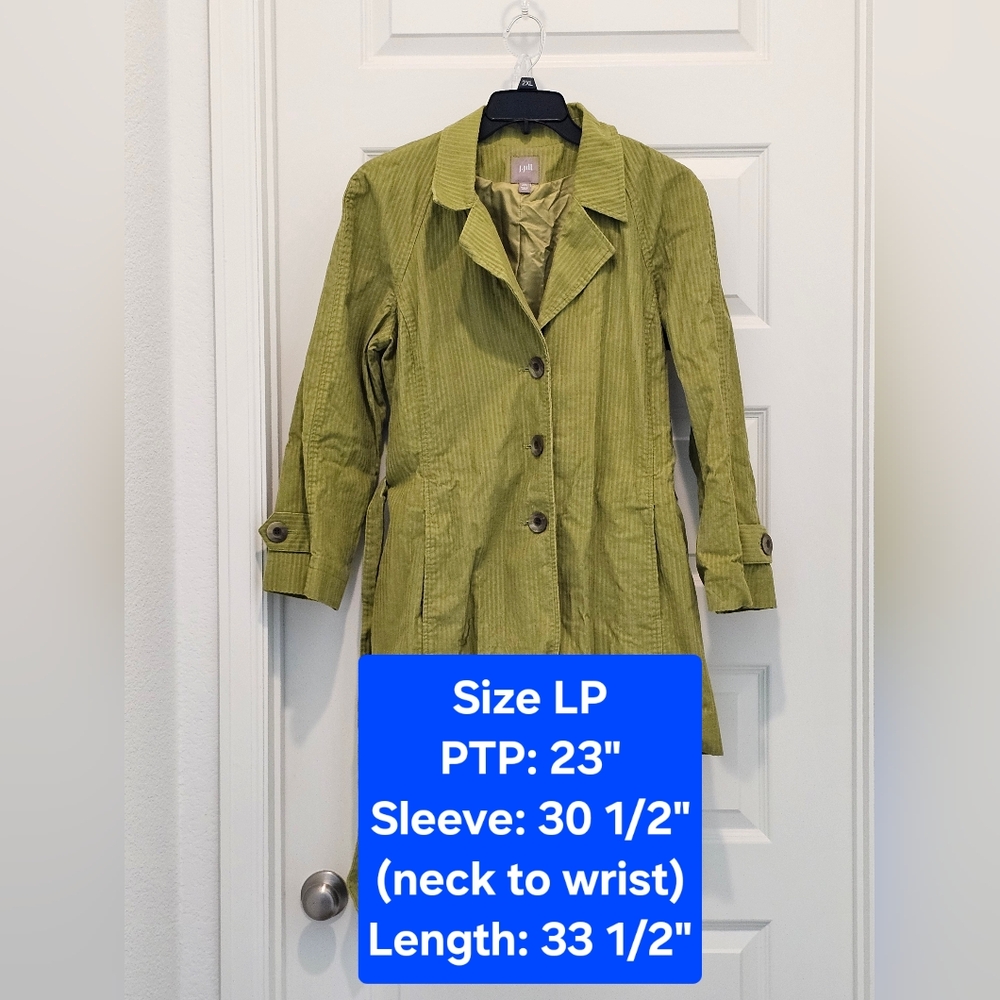 J. Jill 3-Button Belted Trench Coat/Jacket w/pockets, NWOT, Size LP
